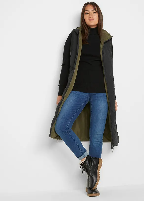 Bpc Bonprix Collection Wende-Steppweste Aus Recyceltem Polyester Mit Kapuze