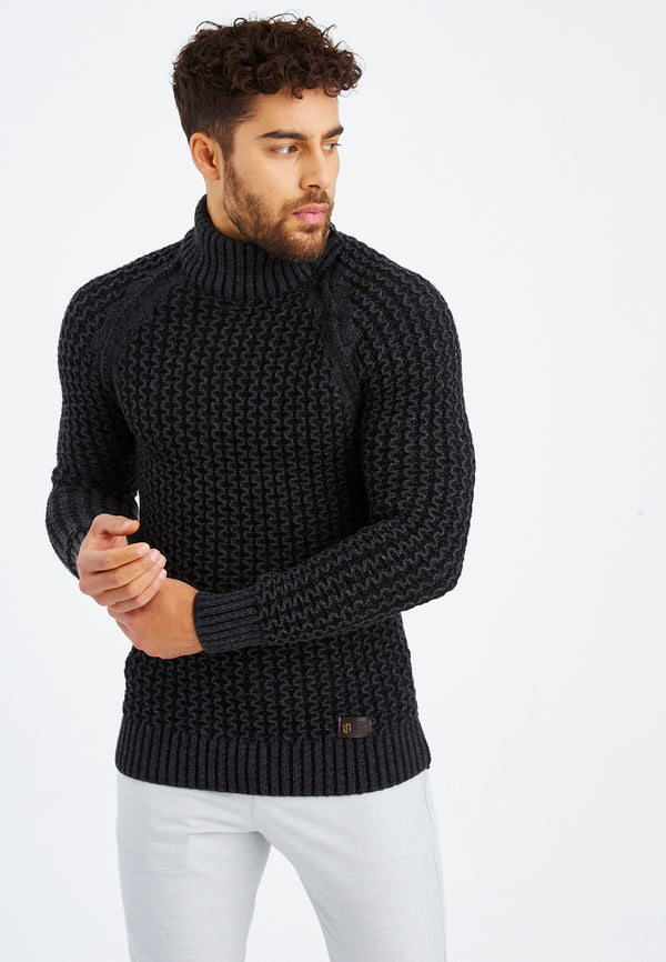 Leif Nelson Grobstrick Rollkragenpullover
