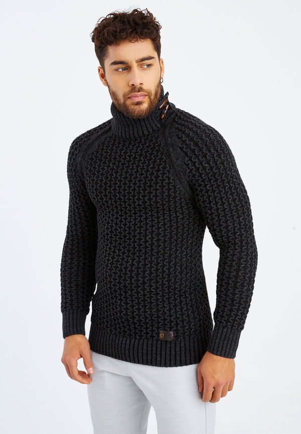 Leif Nelson Grobstrick Rollkragenpullover