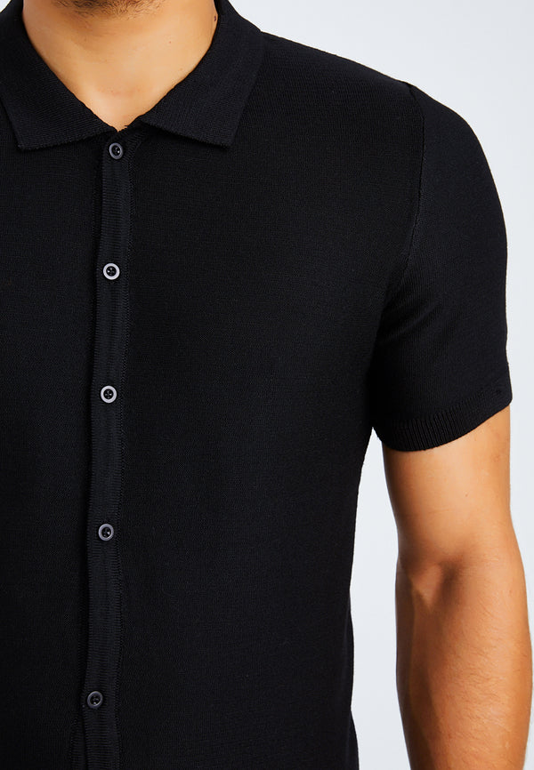 Leif Nelson Hemd Feinstrick Kurzarm