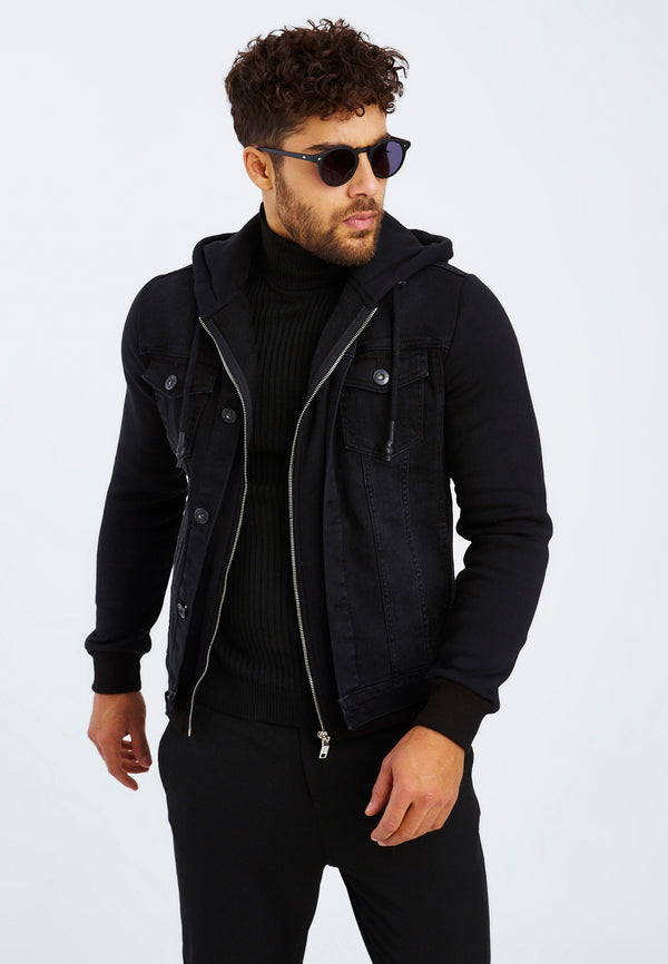 Leif Nelson Jeansjacke mit Kapuze