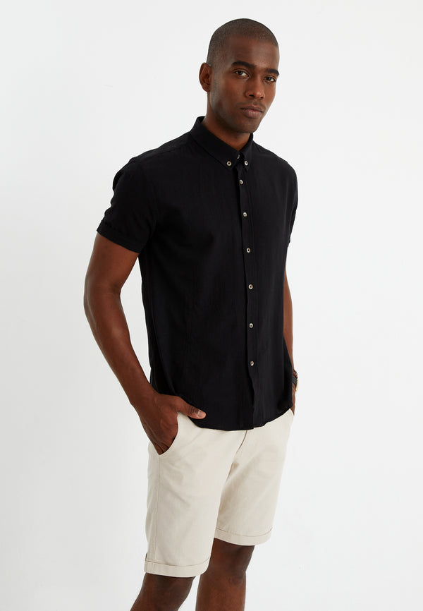 Leif Nelson Leinenhemd Kurzarm