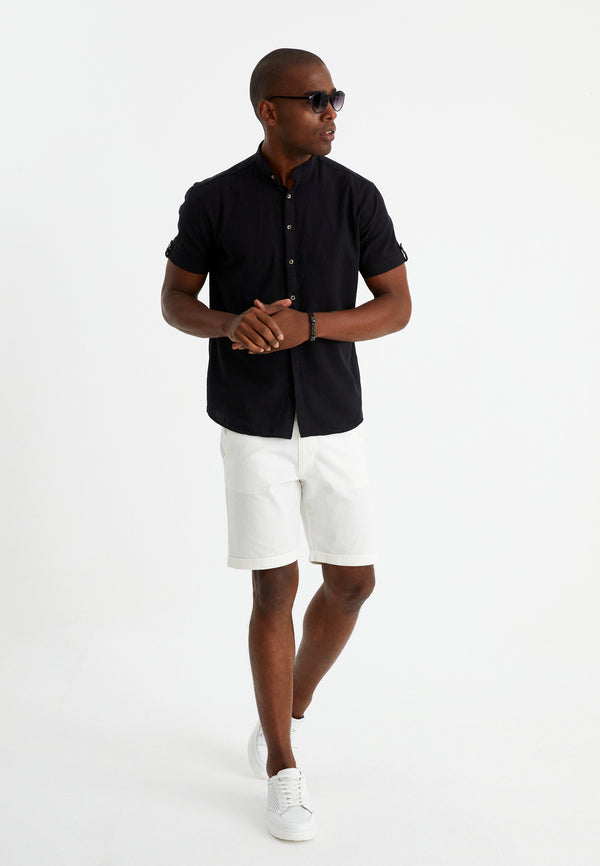 Leif Nelson Leinenhemd Kurzarm