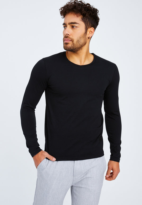 Leif Nelson Longsleeve V-Ausschnitt