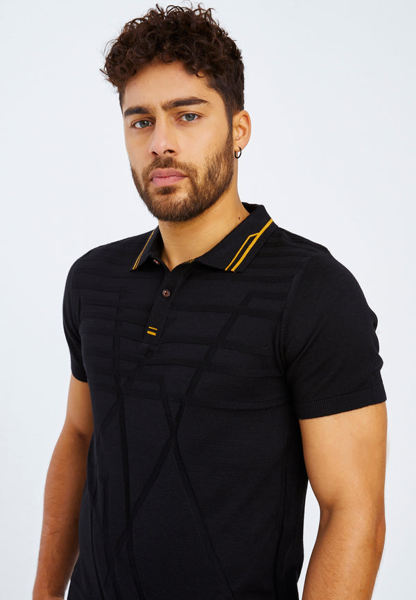 Leif Nelson Polo-Shirt Feinstrick