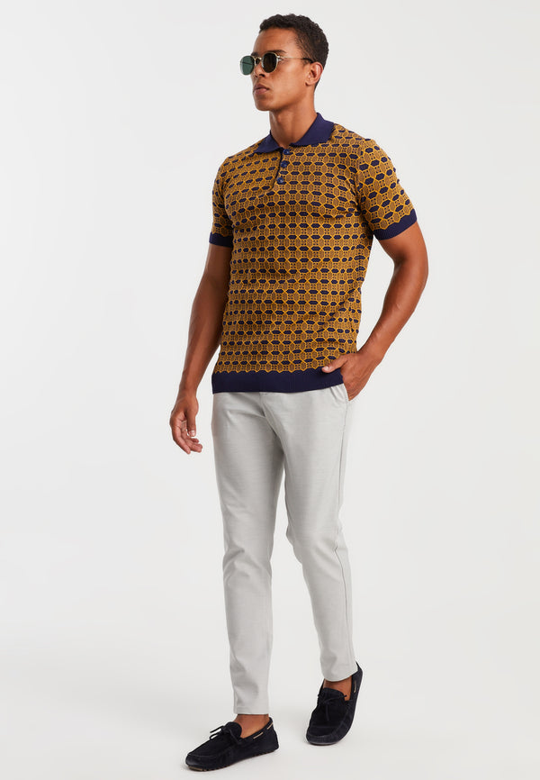 Leif Nelson Polo-Shirt Feinstrick