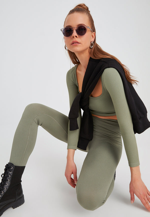 Leif Nelson Seamless Crop Top aermellos