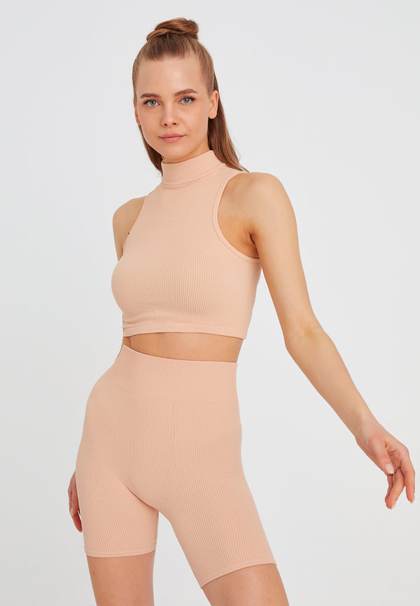 Leif Nelson Seamless Crop Top aermellos
