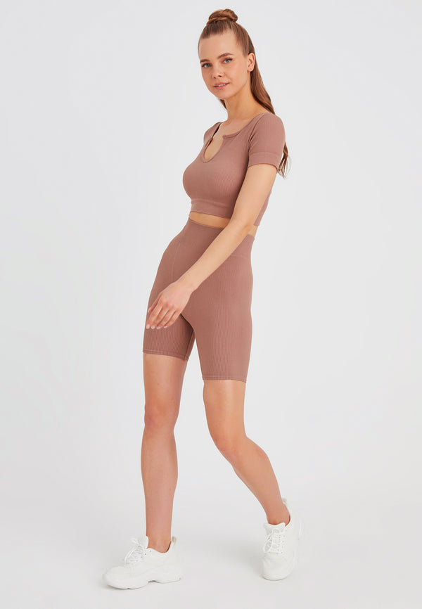 Leif Nelson Seamless Crop Top Kurzarm