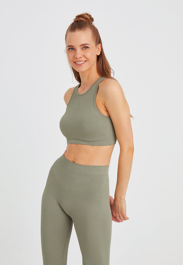 Leif Nelson Seamless Crop Top Kurzarm