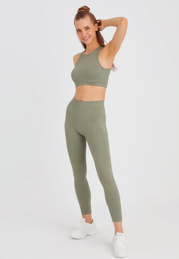 Leif Nelson Seamless Crop Top kurzarm