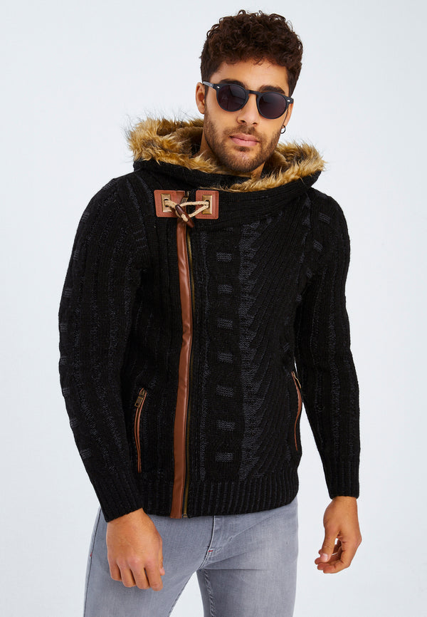 Leif Nelson Strickjacke mit Kapuze