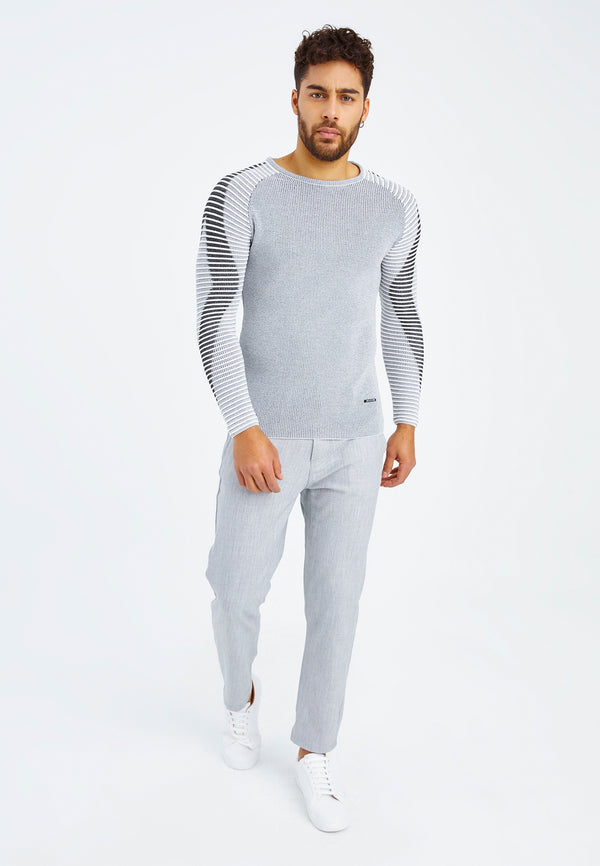 Leif Nelson Strickpullover Feinstrick Rundhals