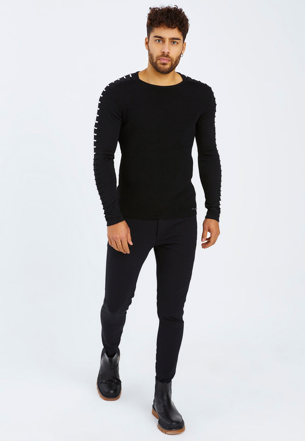 Leif Nelson Strickpullover Feinstrick Rundhals