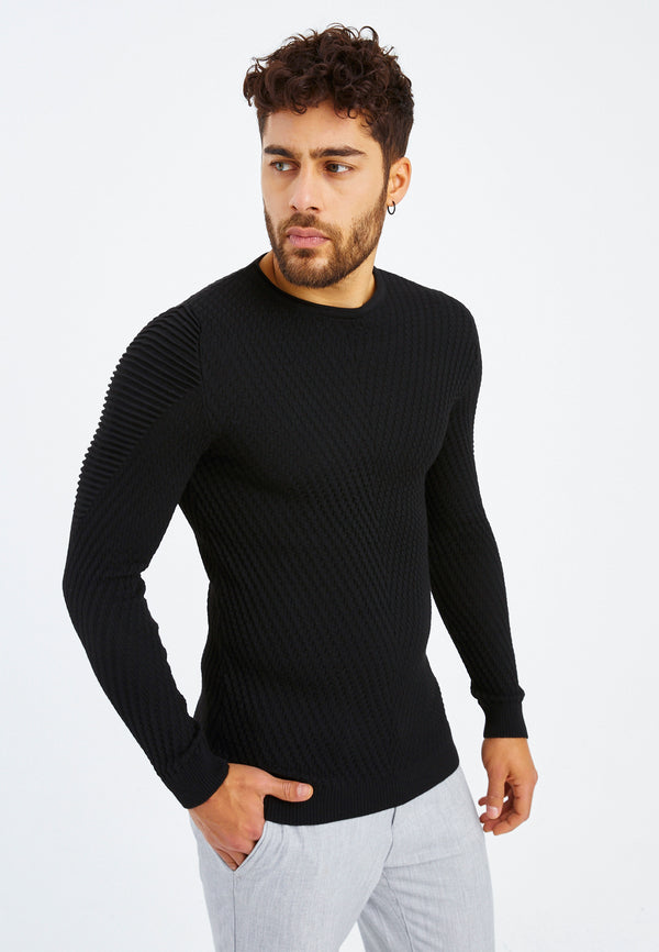 Leif Nelson Strickpullover Feinstrick Rundhals