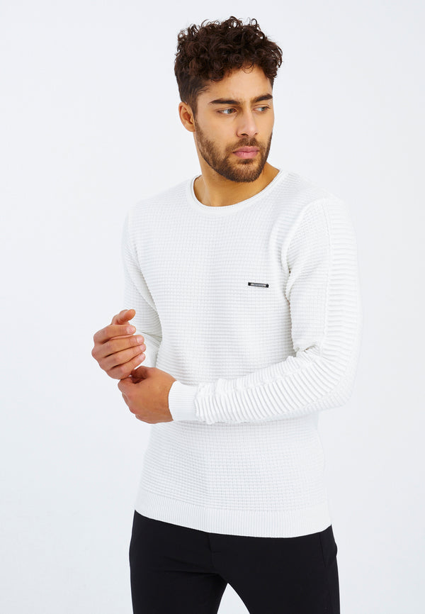 Leif Nelson Strickpullover Feinstrick Rundhals