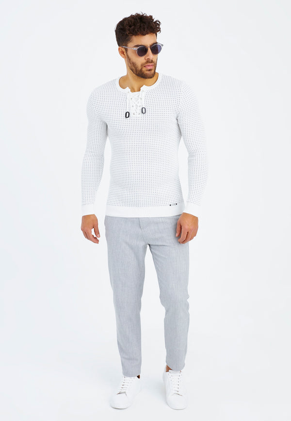 Leif Nelson Strickpullover Feinstrick Rundhals