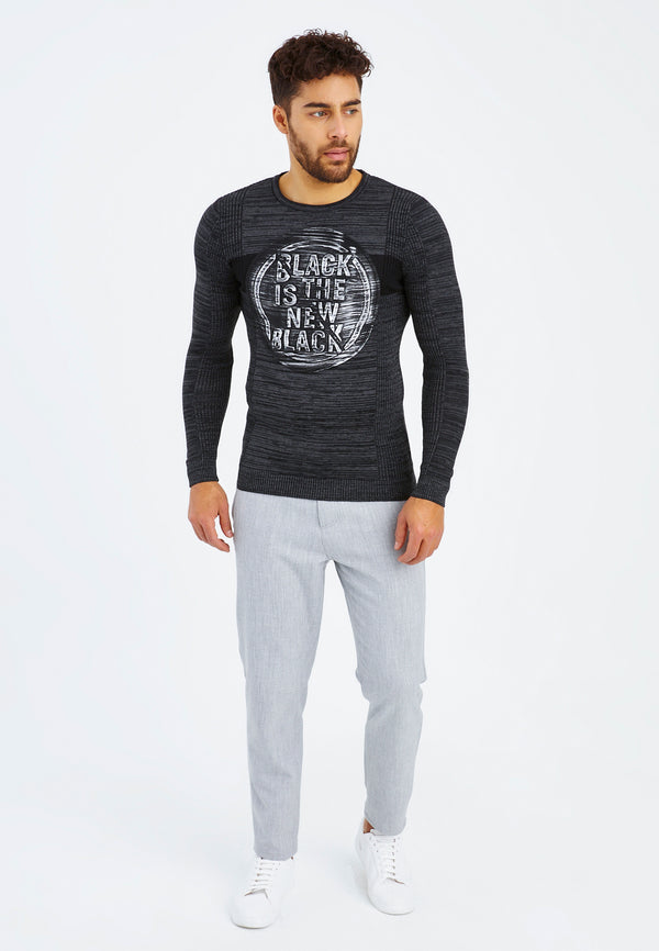 Leif Nelson Strickpullover Feinstrick Rundhals