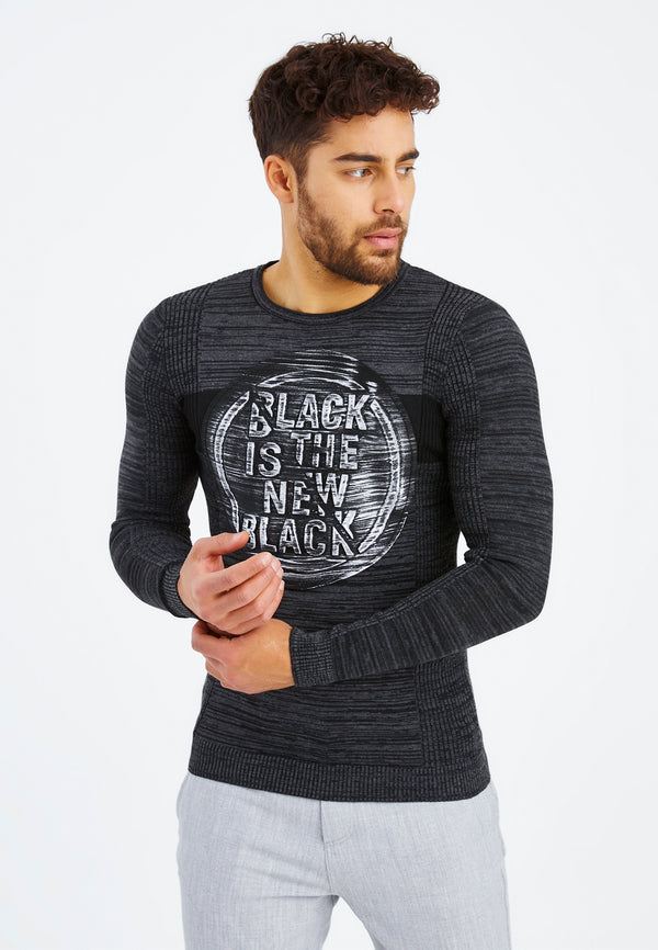 Leif Nelson Strickpullover Feinstrick Rundhals