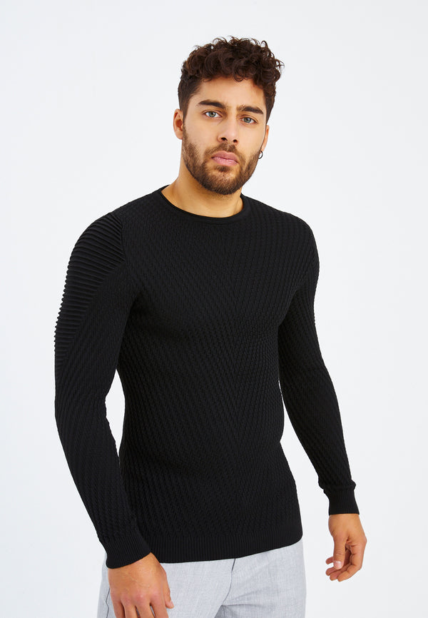 Leif Nelson Strickpullover Feinstrick Rundhals