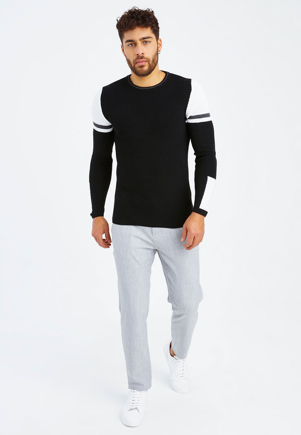 Leif Nelson Strickpullover Feinstrick Rundhals