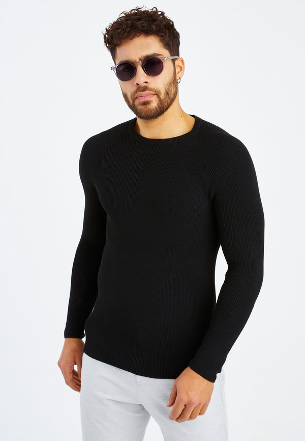 Leif Nelson Strickpullover Feinstrick Rundhals