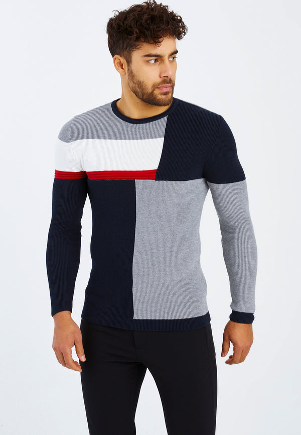 Leif Nelson Strickpullover Feinstrick Rundhals