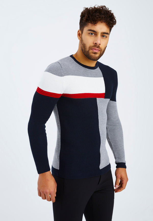 Leif Nelson Strickpullover Feinstrick Rundhals