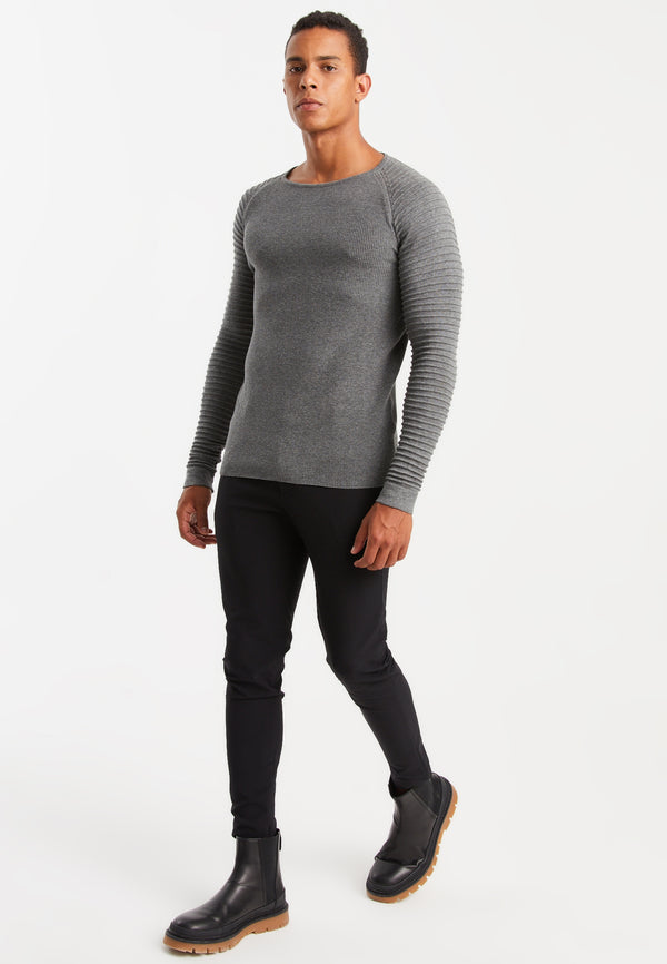 Leif Nelson Strickpullover Feinstrick Rundhals