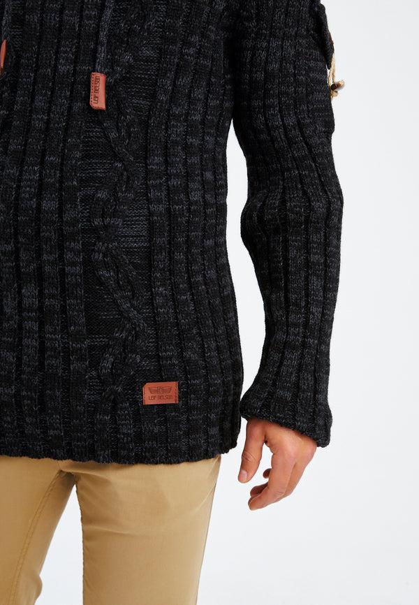 Leif Nelson Strickpullover Grobstrick Mit Kapuze