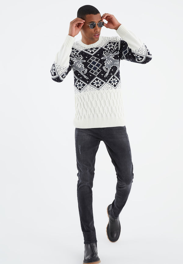 Leif Nelson Strickpullover Grobstrick Rundhals