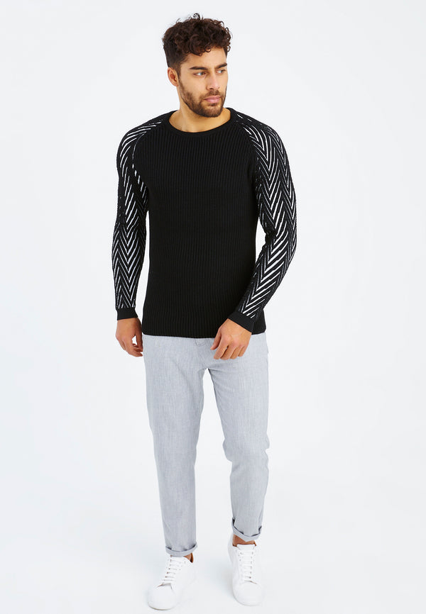 Leif Nelson Strickpullover Grobstrick Rundhals