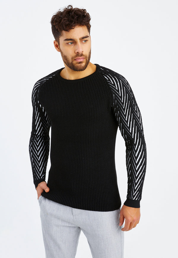 Leif Nelson Strickpullover Grobstrick Rundhals