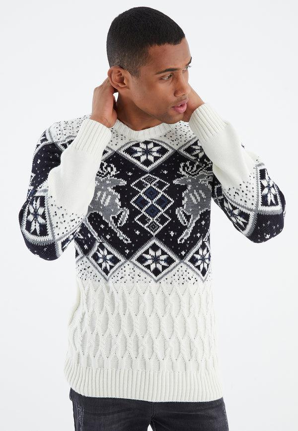 Leif Nelson Strickpullover Grobstrick Rundhals