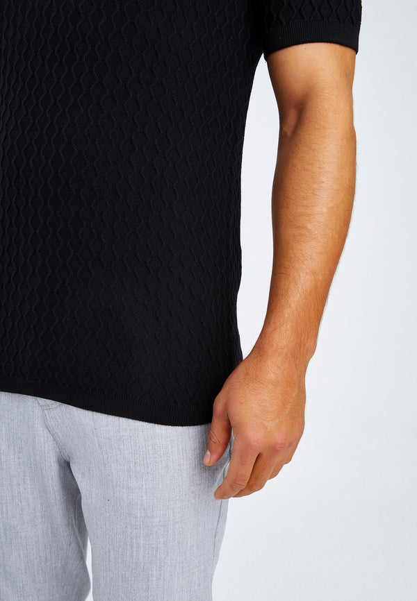 Leif Nelson Polo-Shirt Feinstrick Mit Reißverschluss