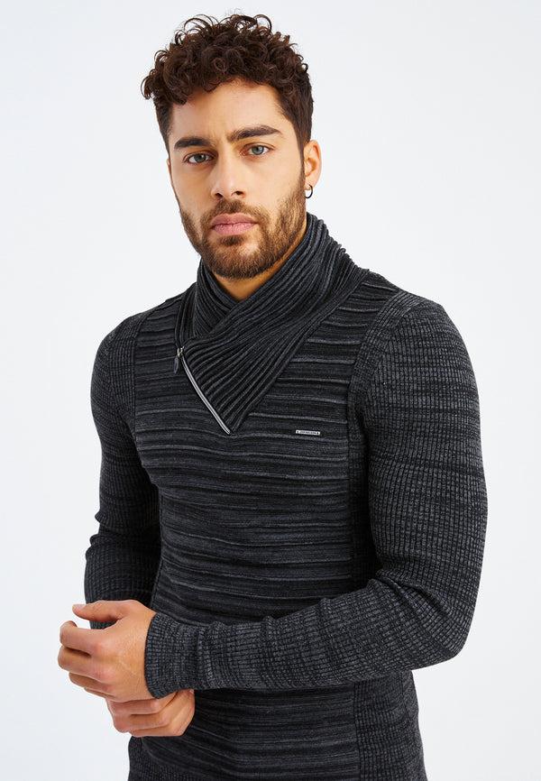 Leif Nelson Strickpullover Feinstrick Mit Schalkragen