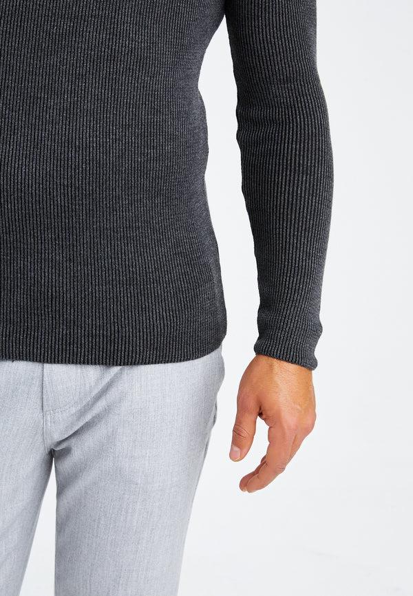 Leif Nelson Strickpullover Feinstrick Mit Schalkragen