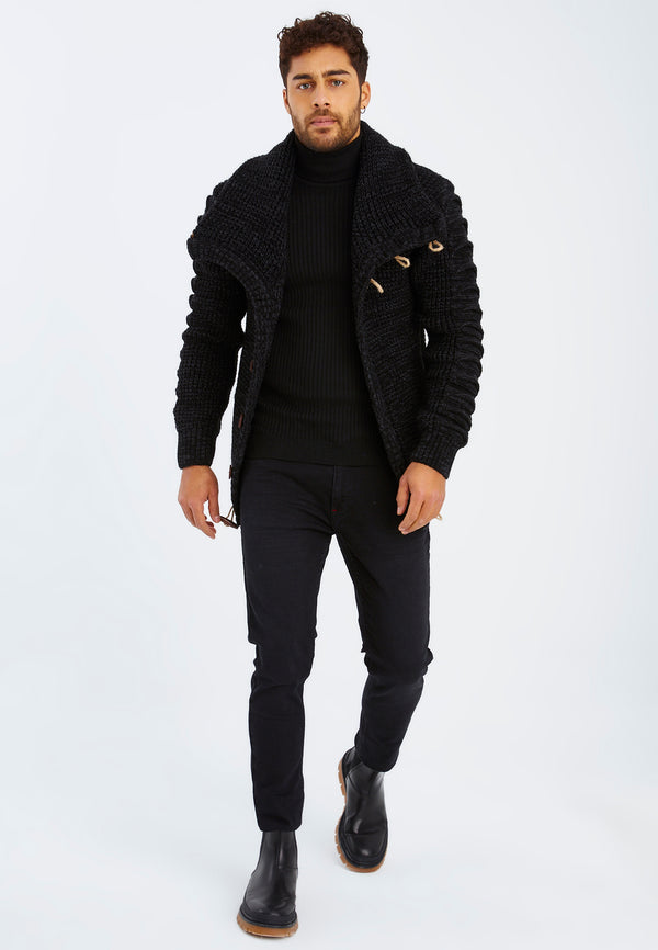 Leif Nelson Strickpullover Grobstrick Mit Schalkragen