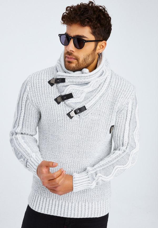 Leif Nelson Strickpullover Grobstrick mit Schalkragen