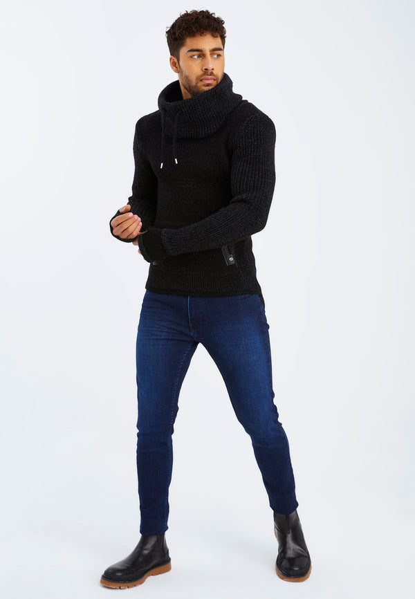 Leif Nelson Strickpullover Grobstrick Mit Schalkragen