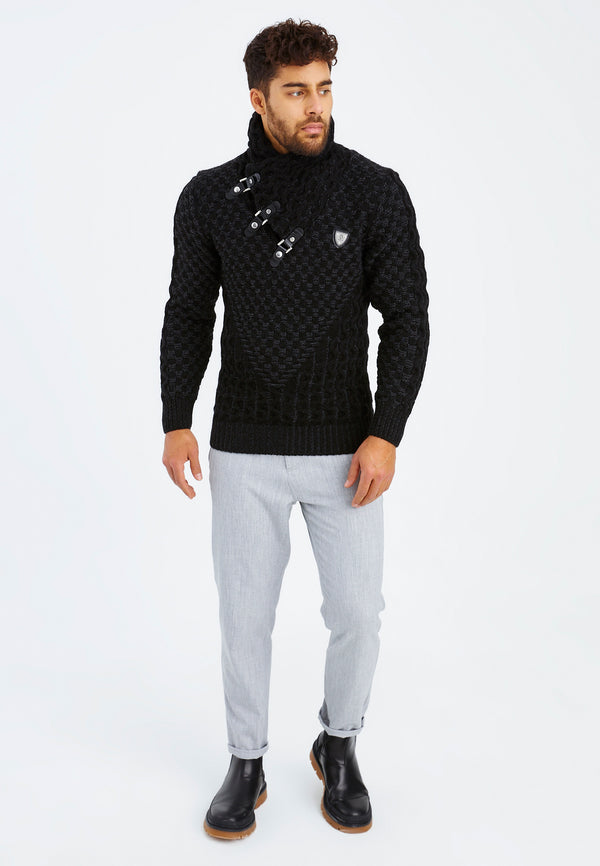 Leif Nelson Strickpullover Grobstrick Mit Schalkragen