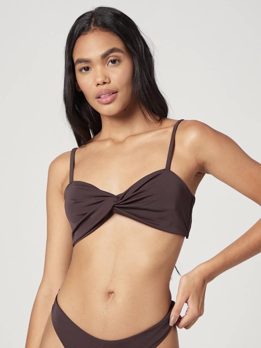 A LOT LESS Bandeau Bikini Top 'Felice' In Brown
