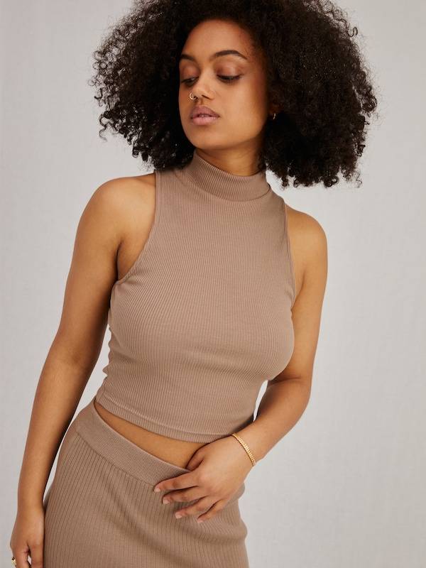 A LOT LESS Knitted Top 'Camille' in Beige