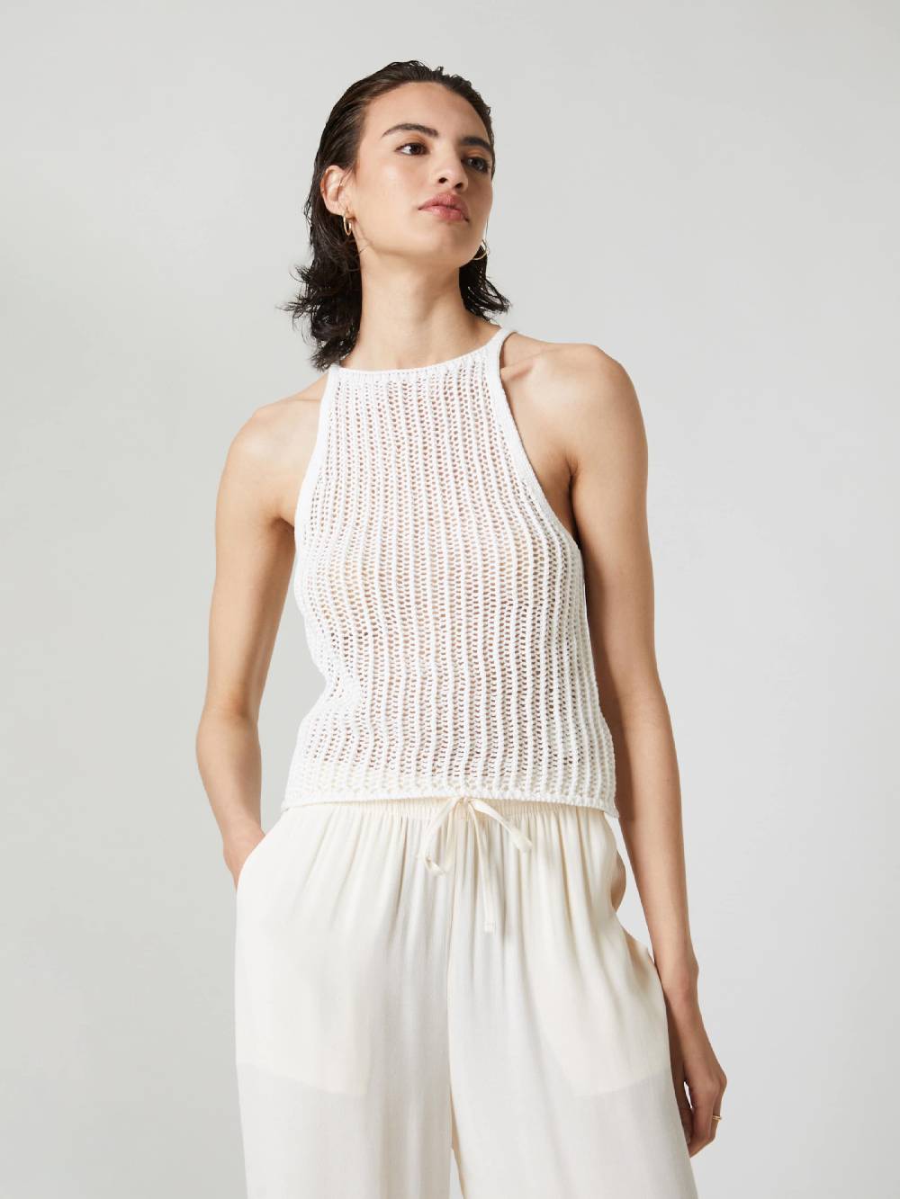 A LOT LESS Knitted Top 'Rosa' In Off White