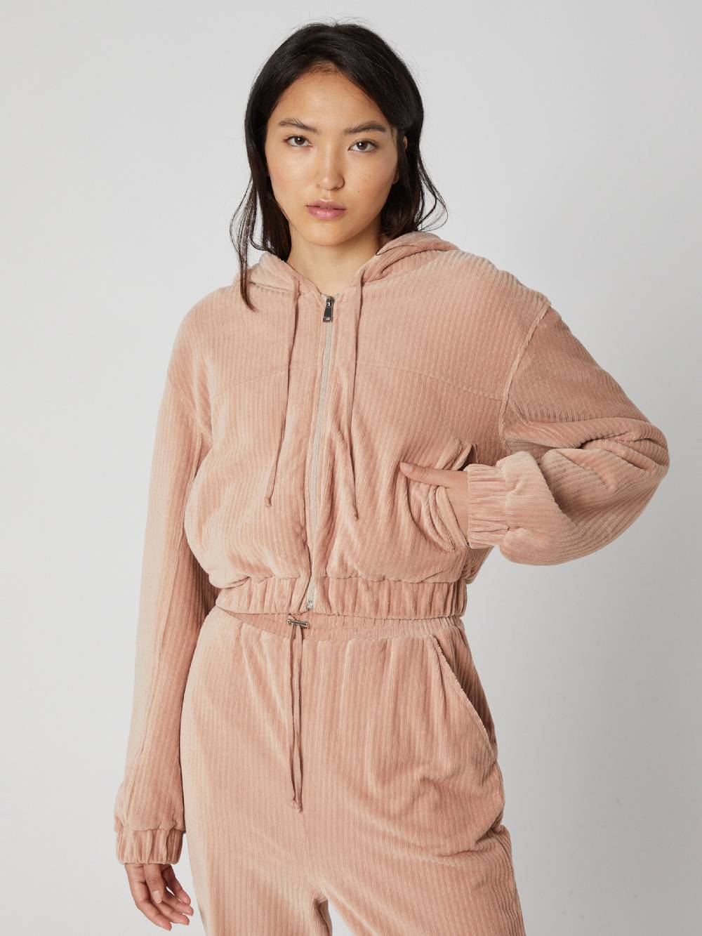 A LOT LESS Zip-Up Hoodie 'Cleo' In Pink