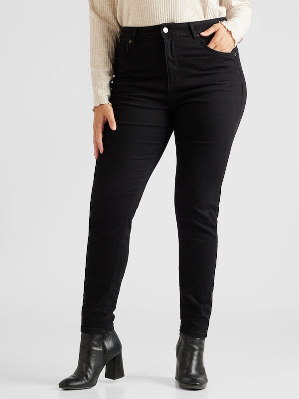ABOUT YOU Curvy Skinny Jeans 'Helena' in Black Denim