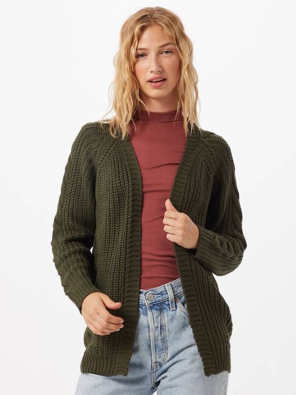 ABOUT YOU Knit Cardigan 'Saphira' in Khaki