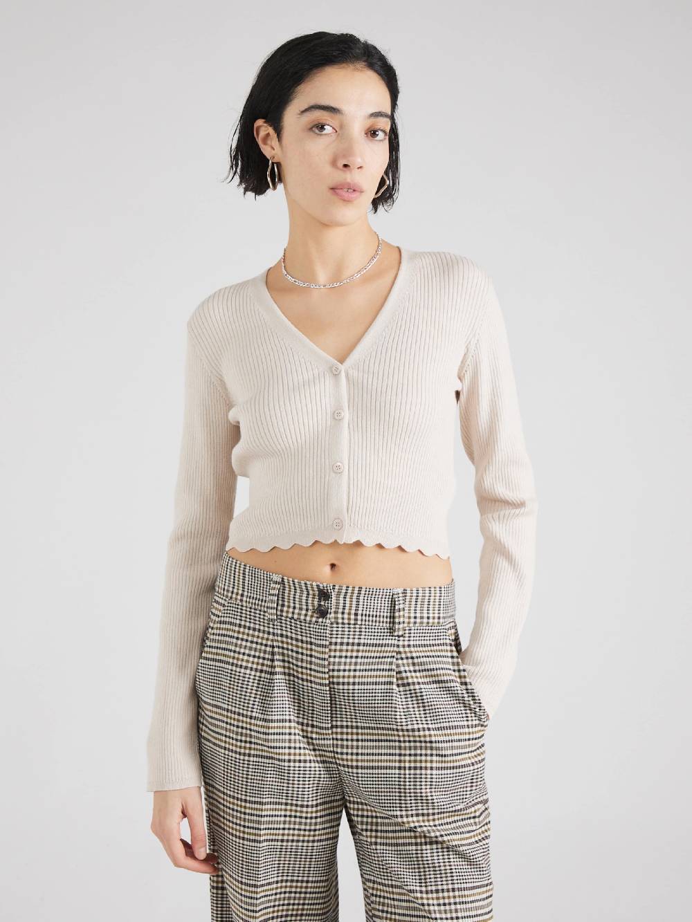 ABOUT YOU Knit Cardigan 'Taria' In White