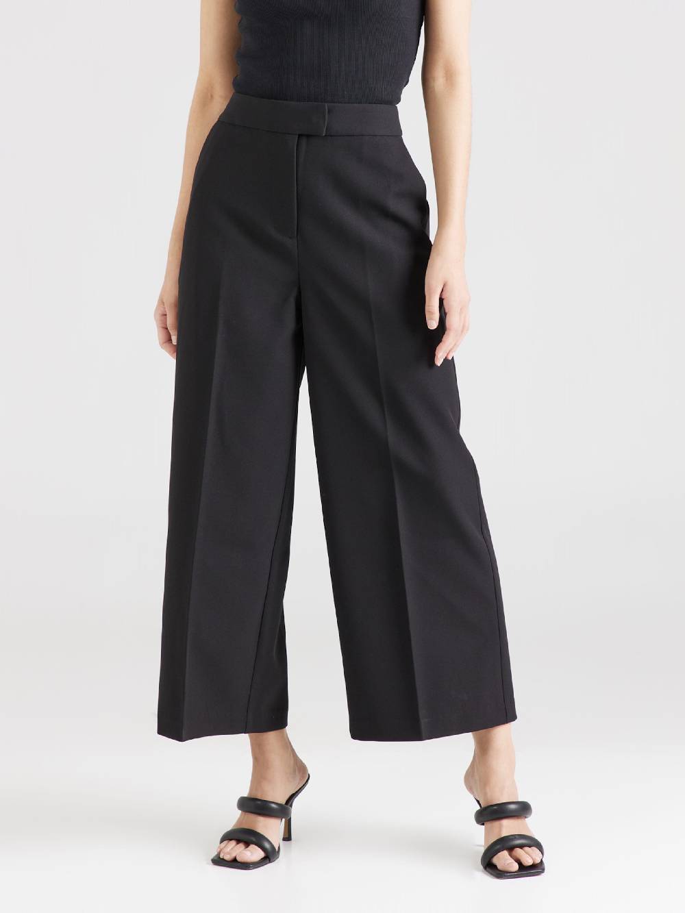 ABOUT YOU X Iconic By Tatiana Kucharova Wide Leg Pleated Pants 'Vicky' In Black