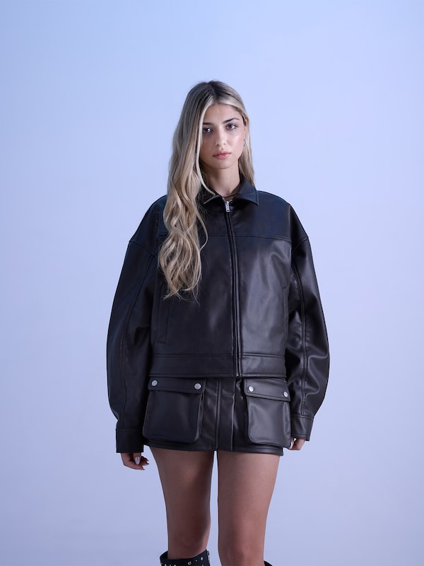 ABOUT YOU x irinassw Between-Season Jacket 'Ava' in Brown